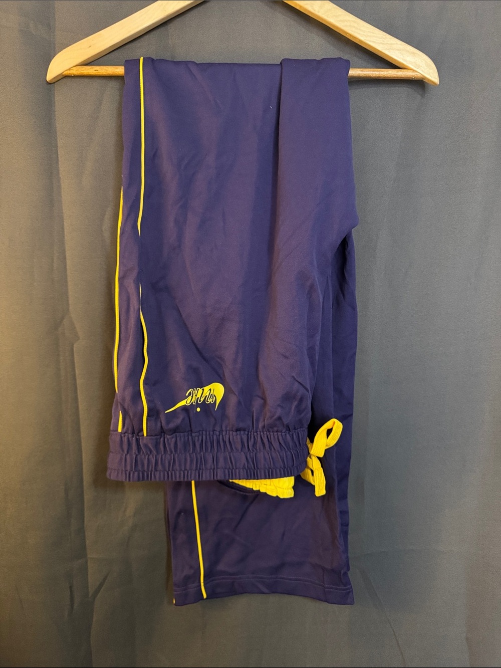 Nike Purple Joggers with Yellow Trim